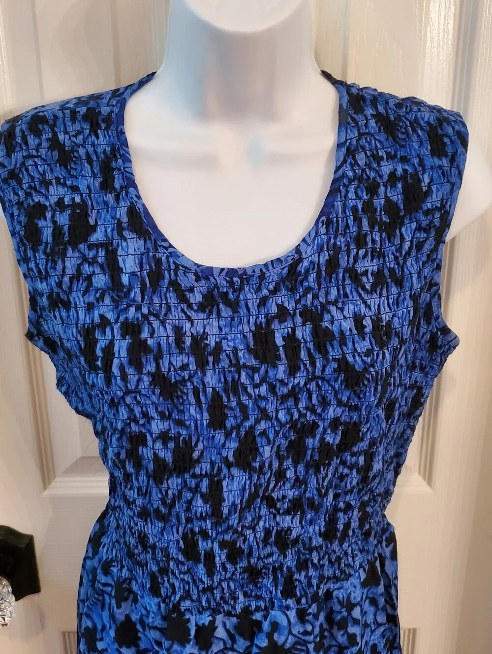 Vtg - R&K Originals - Blue & Black - Floral - Maxi Dress - Size 12